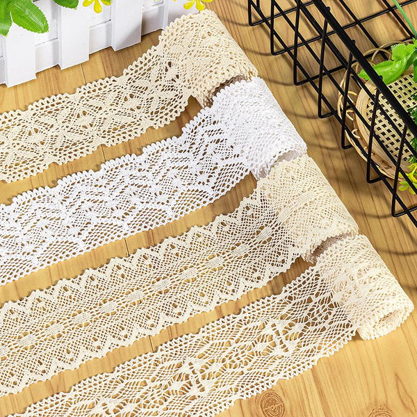 Cotton Venice Lace Trim: Elegant Scalloped Edge, Sewing & Crafting