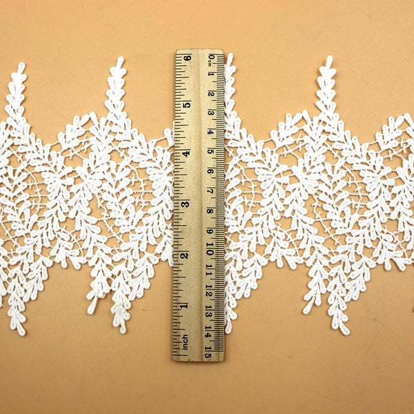 White Cotton Venice Lace Trim: Scalloped Edge, Sewing & Crafting