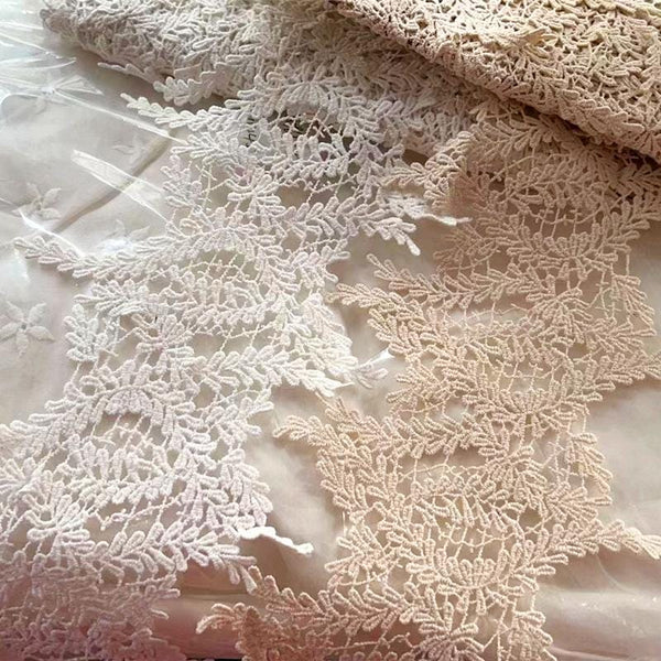 White Cotton Venice Lace Trim: Scalloped Edge, Sewing & Crafting