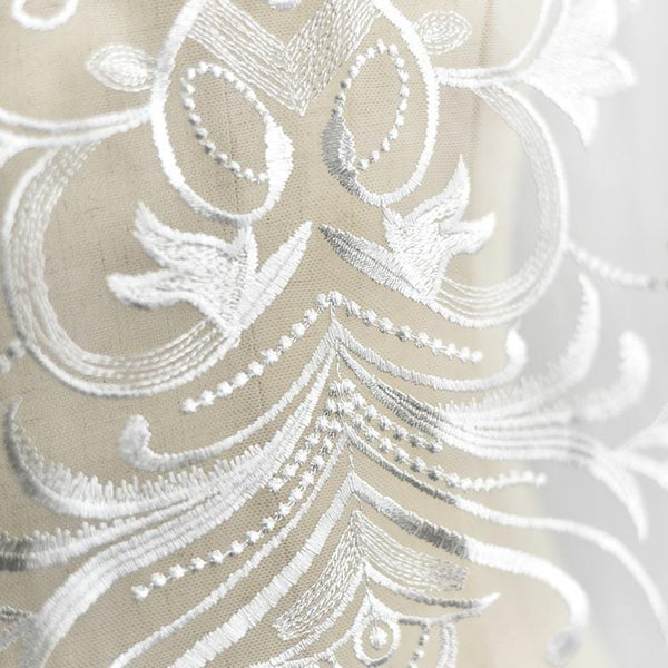 White Embroidered Lace Applique: Bridal Bodice, Wedding Dress (11x51 1/8 in)
