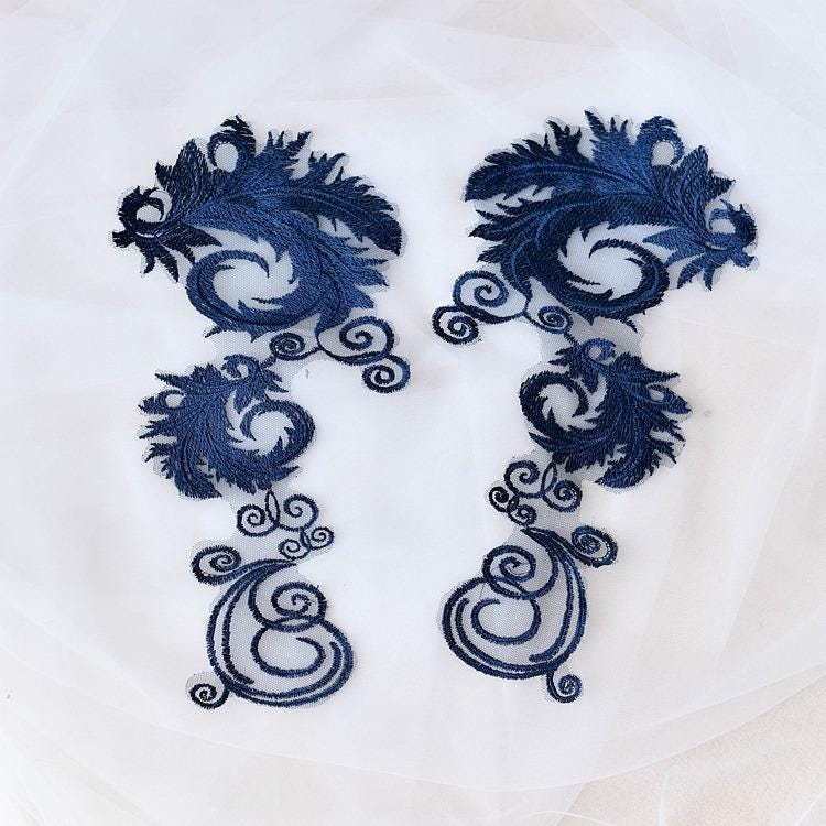 Floral Lace Bridal Applique: Elegant Dress Making Embellishment