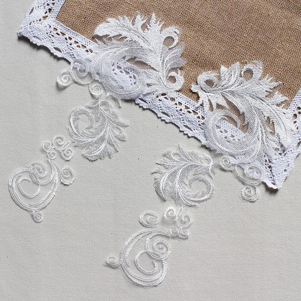 Floral Lace Bridal Applique: Elegant Dress Making Embellishment