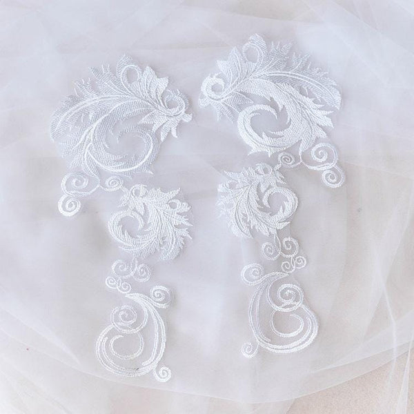 Floral Lace Bridal Applique: Elegant Dress Making Embellishment