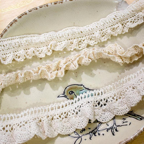 Elastic Cotton Venice Lace Trim: Scalloped Edge Sewing & Crafting