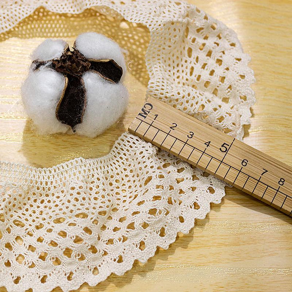 Elastic Edge Cotton Lace Trim: Scalloped Venice Lace for Sewing