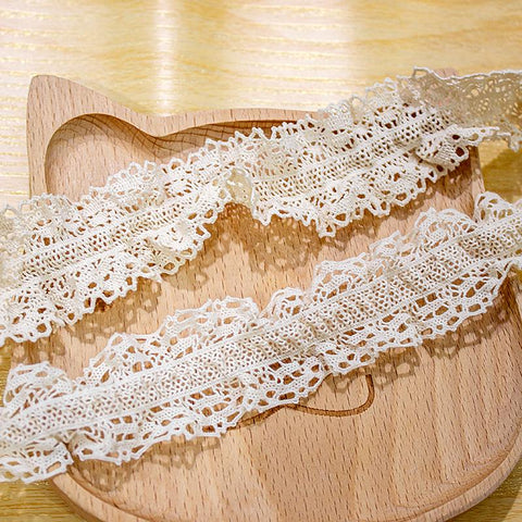 Cotton Venice Lace Trim: Scalloped Edge, Elastic Sewing Lace