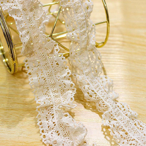 Cotton Venice Lace Trim: Scalloped Edge, Elastic Sewing Lace