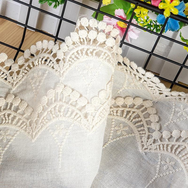 Scalloped Cotton Lace Trim: White Broderie Anglaise Sewing Embellishment