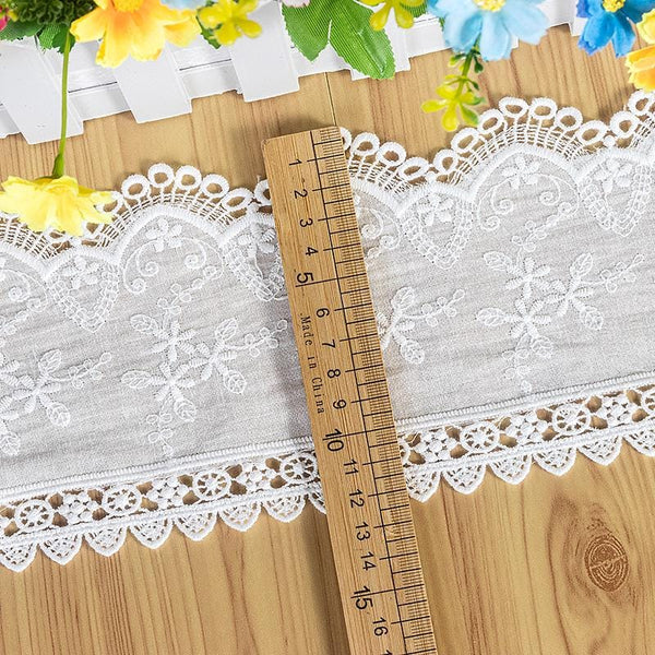 Scalloped Cotton Lace Trim: White Broderie Anglaise for Sewing & Crafts