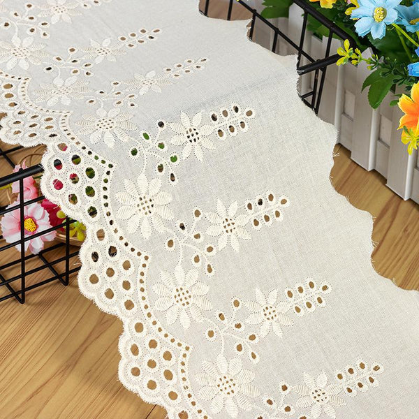 Scalloped Cotton Lace Trim: White Broderie Anglaise for Sewing & Crafts