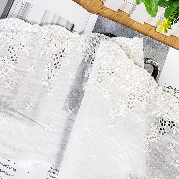 Scalloped Cotton Lace Trim: White Broderie Anglaise for Sewing & Crafts