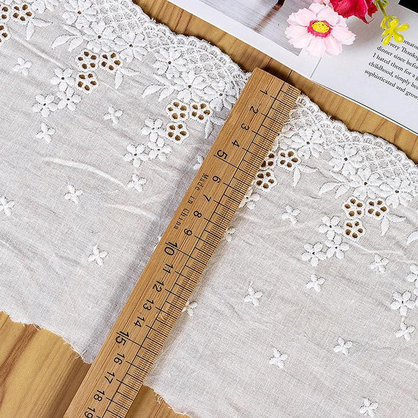 Scalloped Cotton Lace Trim: White Broderie Anglaise for Sewing & Crafts