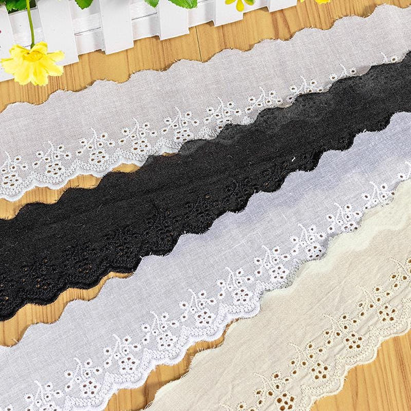 Scalloped Cotton Lace Trim: White Broderie Anglaise for Sewing & Crafts