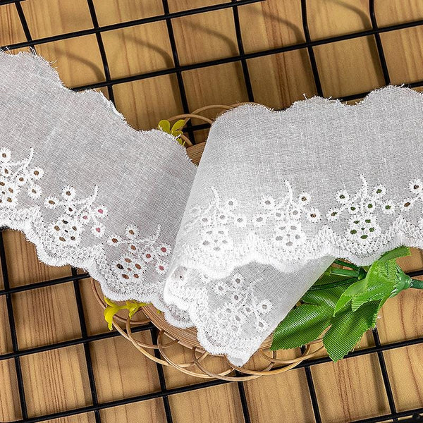 Scalloped Cotton Lace Trim: White Broderie Anglaise for Sewing & Crafts