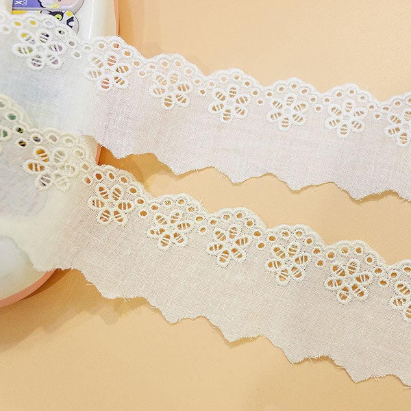 Scalloped Cotton Lace Trim: White Broderie Anglaise Sewing Embellishment