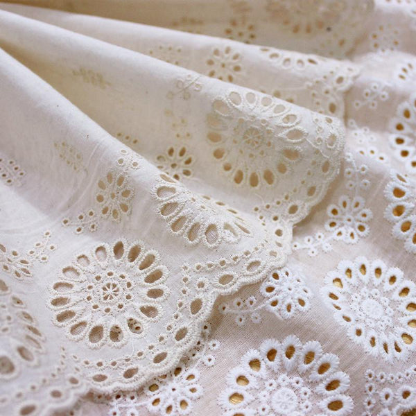 Scalloped Cotton Lace Trim: White Broderie Anglaise, Sewing & Crafting