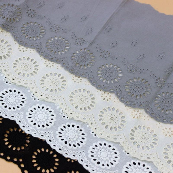 Scalloped Cotton Lace Trim: White Broderie Anglaise, Sewing & Crafting