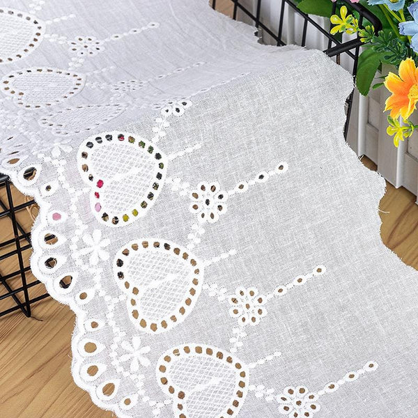 Scalloped Cotton Lace Trim: White Broderie Anglaise for Sewing & Crafts