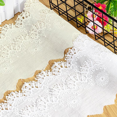 Scalloped Cotton Lace Trim: White Broderie Anglaise for Sewing & Crafts