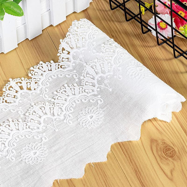 Scalloped Cotton Lace Trim: White Broderie Anglaise for Sewing & Crafts