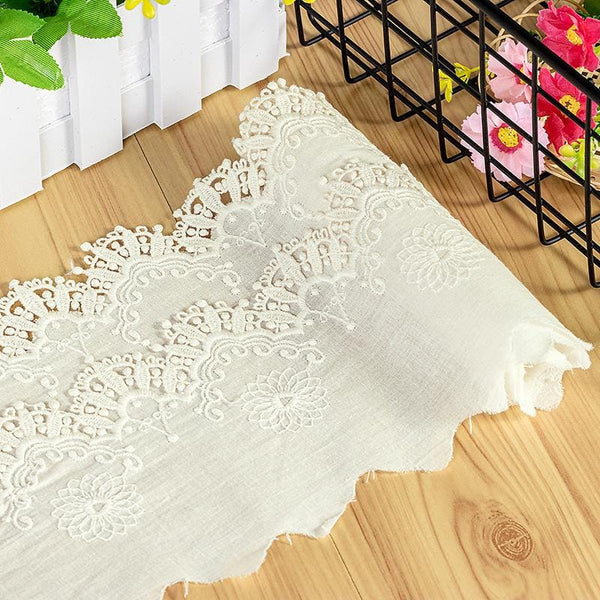 Scalloped Cotton Lace Trim: White Broderie Anglaise for Sewing & Crafts