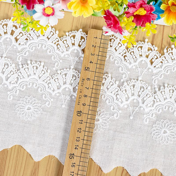 Scalloped Cotton Lace Trim: White Broderie Anglaise for Sewing & Crafts