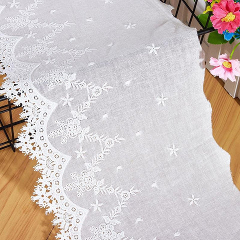 Scalloped Off White Cotton Lace Trim: Elegant Sewing & Crafting