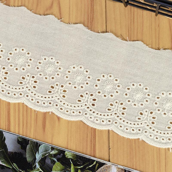 White Cotton Lace Trim: Scalloped Edge Venice Lace for Sewing
