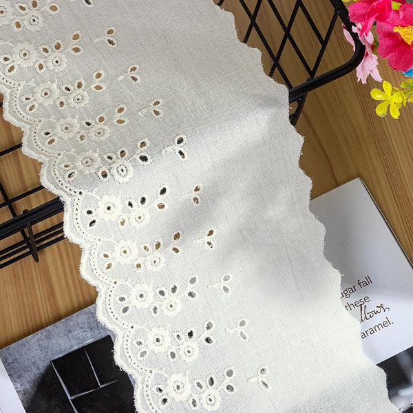 Scalloped Cotton Lace Trim: White Broderie Anglaise for Sewing & Crafts