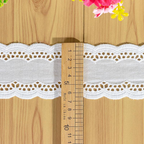 White Cotton Lace Trim: Scalloped Edge, Sewing & Crafting