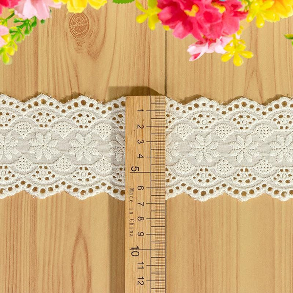 White Cotton Lace Trim: Scalloped Edge, Sewing & Crafting