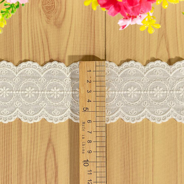 White Cotton Lace Trim: Scalloped Edge, Sewing & Crafting