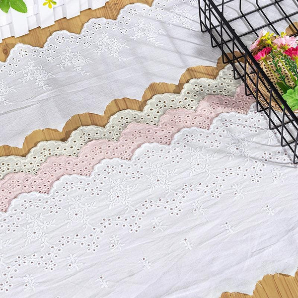 Scalloped Edge Cotton Lace Trim: Elegant Sewing & Crafting Décor