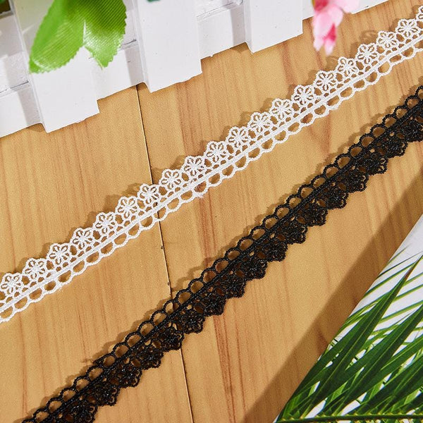 White Venice Lace Trim: Scalloped Guipure Victorian Pattern - By The Yard