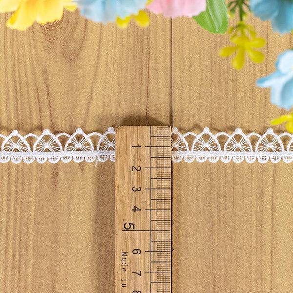 White Venice Lace Trim: Scalloped Guipure Victorian Pattern - By The Yard