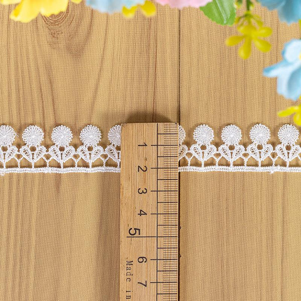 White Venice Lace Trim: Scalloped Guipure Victorian Pattern - By The Yard