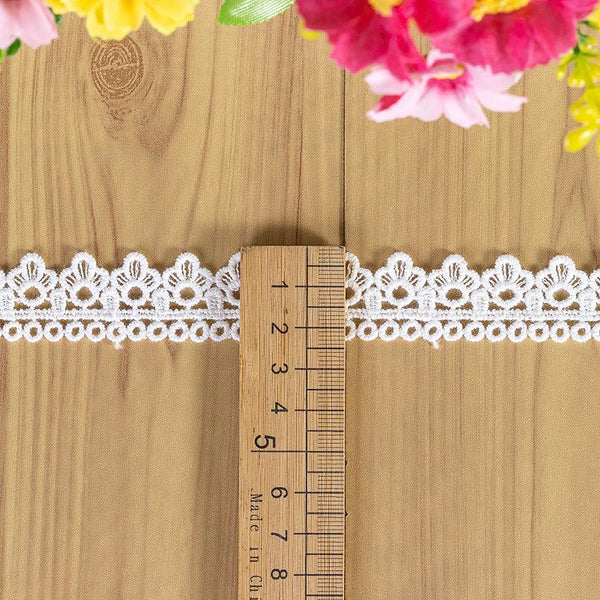 White Venice Lace Trim: Scalloped Guipure Victorian Pattern - By The Yard