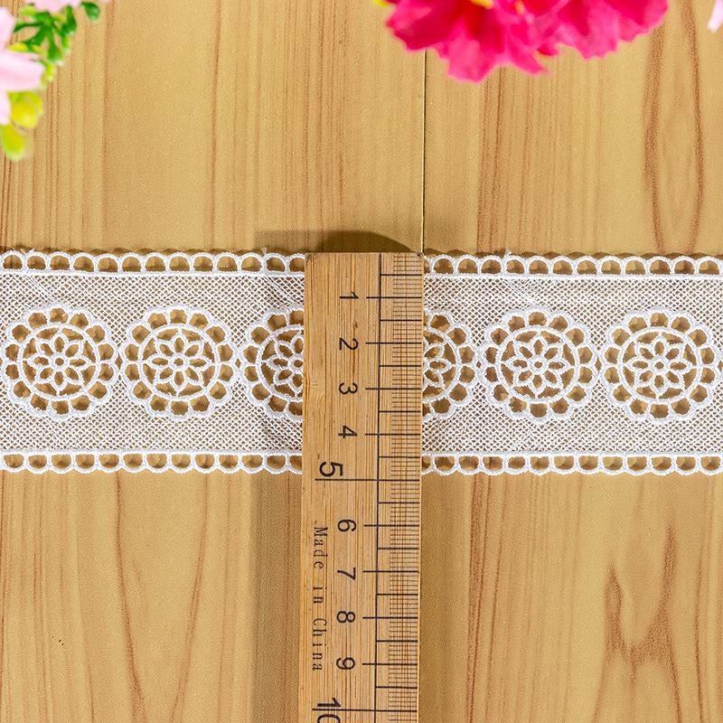 White Venice Lace Trim: Scalloped Guipure, Victorian Style - By The Yard