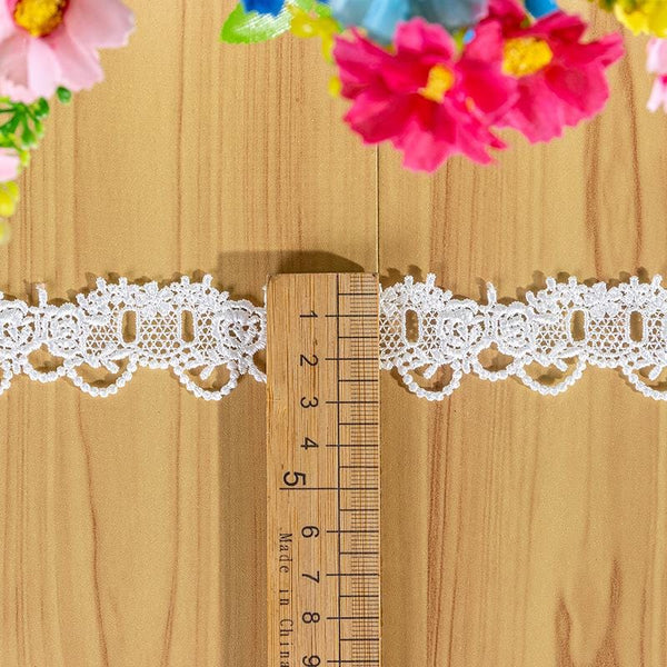 White Venice Lace Trim: Scalloped Guipure, Victorian Style - By The Yard