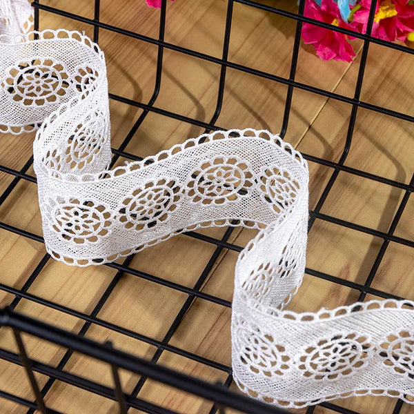 White Venice Lace Trim: Scalloped Guipure, Victorian Style - By The Yard