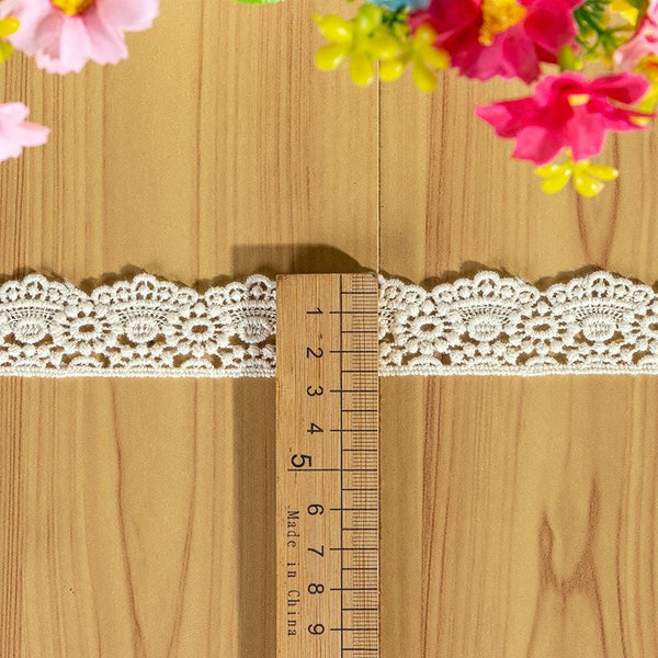 White Venice Lace Trim: Scalloped Victorian Guipure, 4.25" Wide - By The Yard