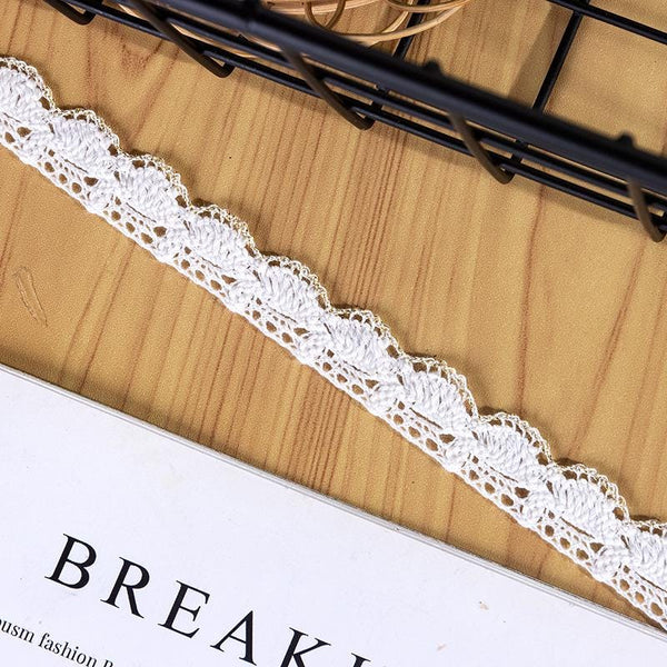 White Venice Lace Trim: Scalloped Victorian Guipure 1/2 inches wide