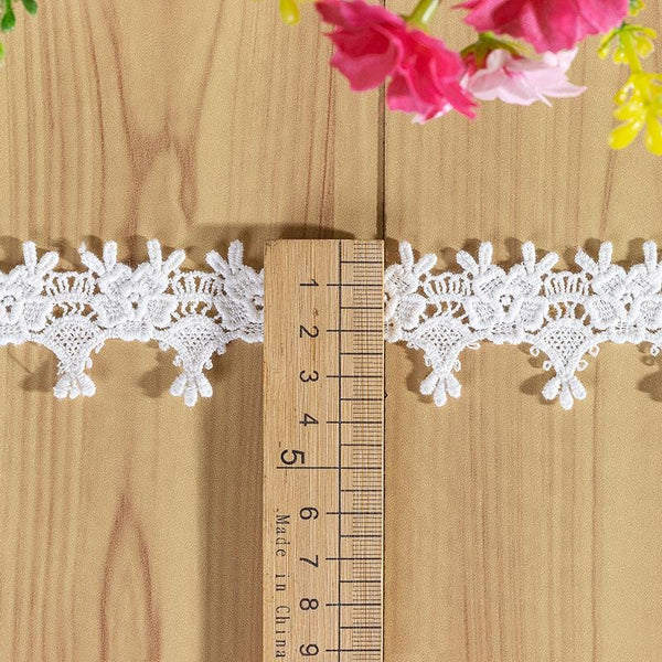 White Venice Lace Trim: Scalloped Victorian Guipure, Crafting & Sewing