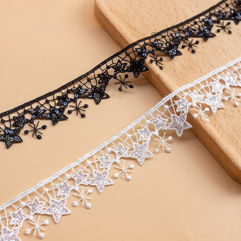 White Venice Lace Trim: Scalloped Guipure, Victorian Style - By The Yard