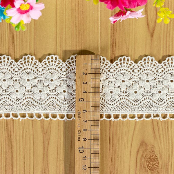 Vintage Cotton Lace Trim: Scalloped Edge Sewing Ribbon