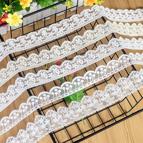 Vintage Mesh Embroidery Lace with Floral Design – Elegant Sewing Fabric for Crafts, Dressmaking & DIY Projects