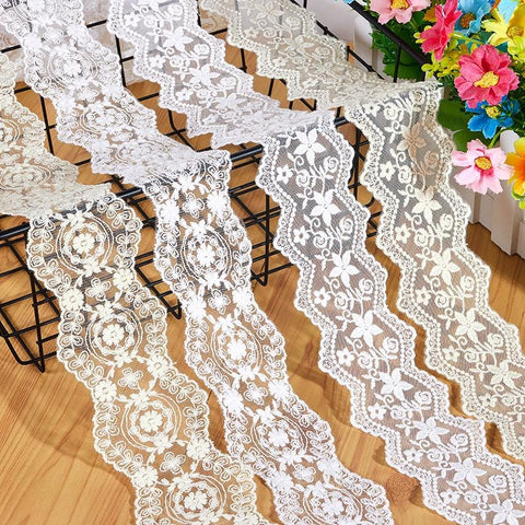 Vintage Mesh Embroidery Lace with Floral Design – Elegant Sewing Fabric for Crafts, Dressmaking & DIY Projects