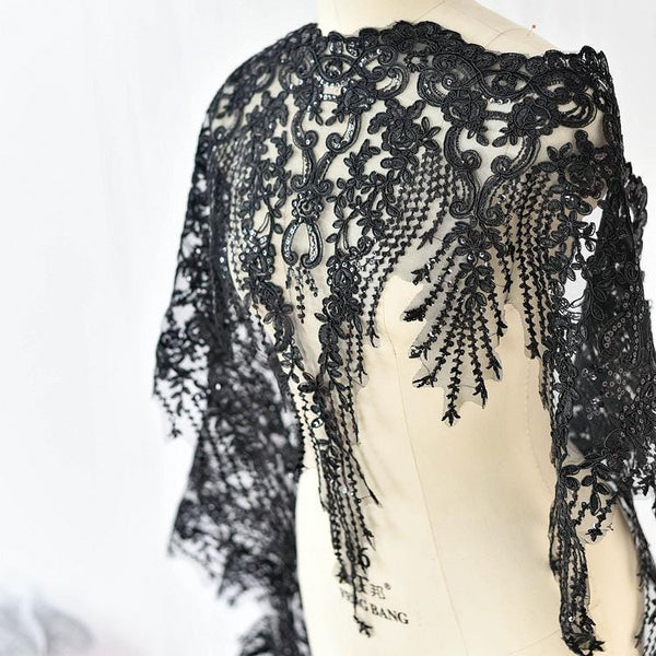 Floral Embroidery Bridal Lace Trim: Off-White Wedding Dress Veil Accent