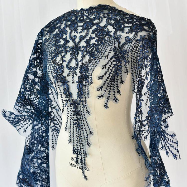 Floral Embroidery Bridal Lace Trim: Off-White Wedding Dress Veil Accent
