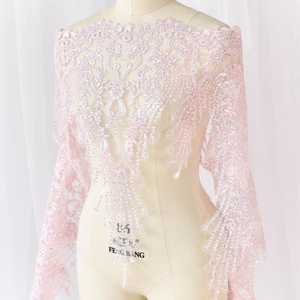 Floral Embroidery Bridal Lace Trim: Off-White Wedding Dress Veil Accent
